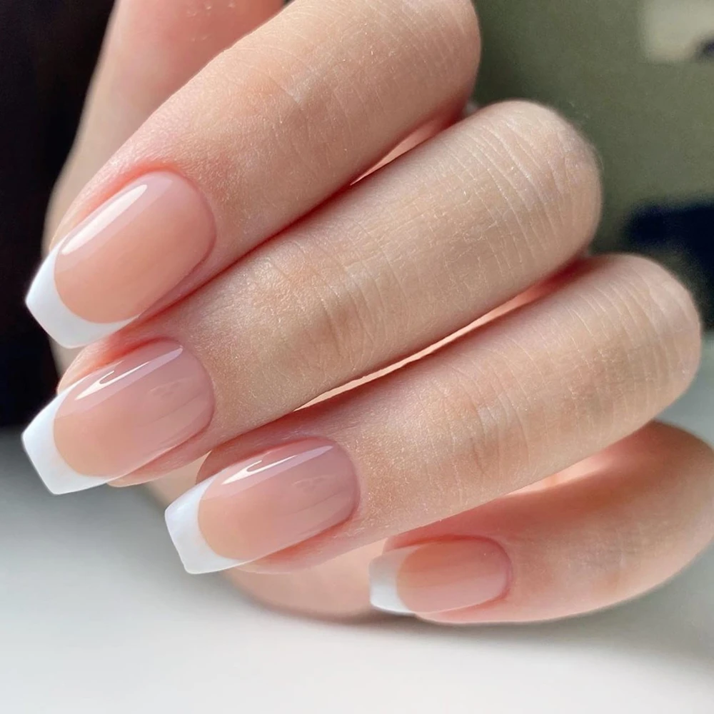 24Pcs Shiny Natural Press On French Fake Nails Artificial Short Ballerina Coffin False Nail With Design DIY Manicure Tool
24Pcs Shiny Natural Press On French Fake Nails Artificial Short Ballerina Coffin False Nail With Design DIY Manicure Tool