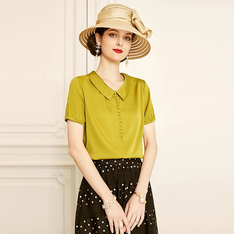 SHZQ Silk Shirt Women's Summer New 2021 Short Sleeve Temperament Top Is Thin, Mulberry Silk Shirt Is Loose
SHZQ Silk Shirt Women's Summer New 2021 Short Sleeve Temperament Top Is Thin, Mulberry Silk Shirt Is Loose