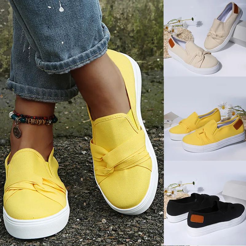 Plus Size Round Toe Low-band Flat-bottomed Women's Canvas Shoes New Cross-belt Daily Casual Pure Candy Color Lazy Slip-on Shoes
Plus Size Round Toe Low-band Flat-bottomed Women's Canvas Shoes New Cross-belt Daily Casual Pure Candy Color Lazy Slip-on Shoes