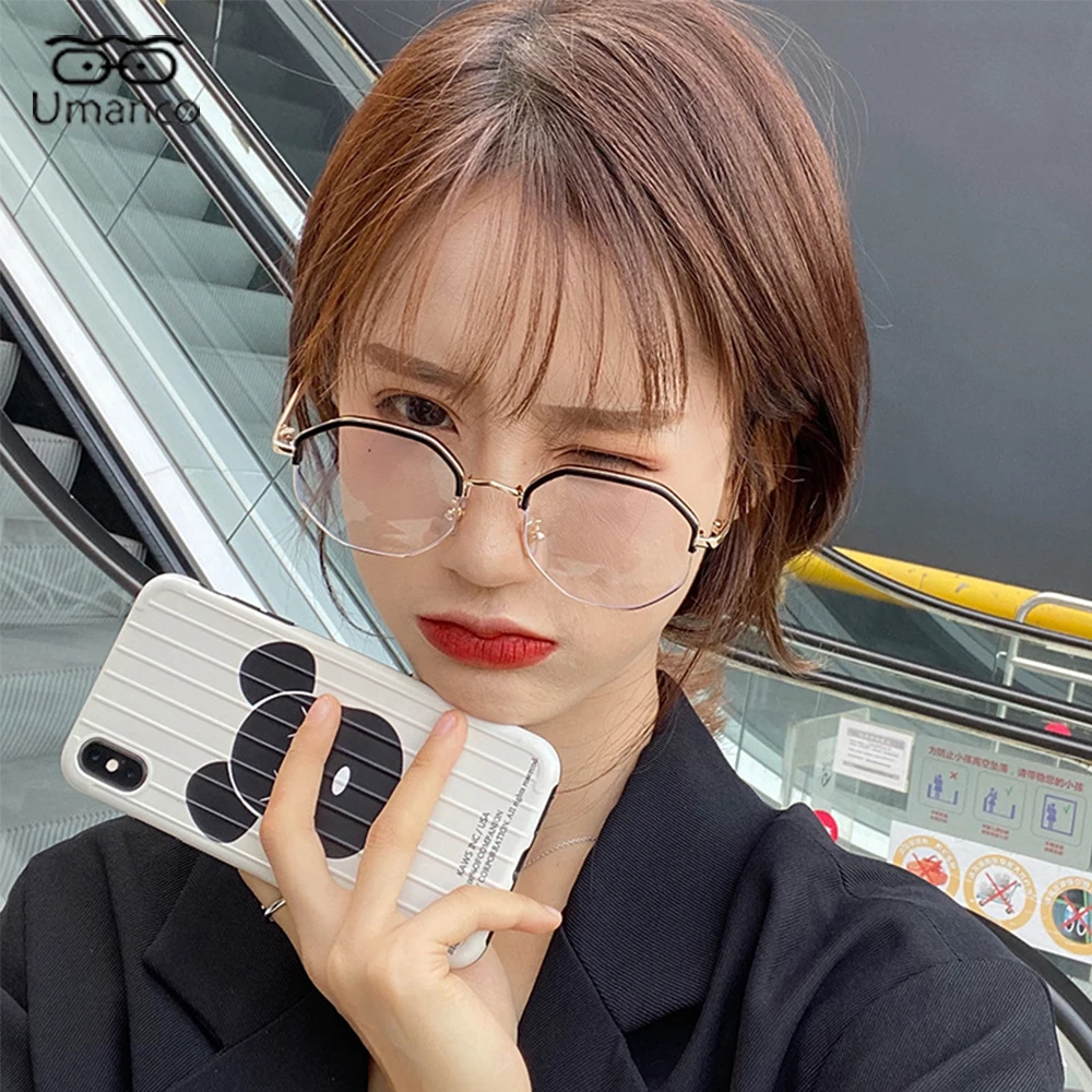 Umanco Fashion Myopia Glasses For Women Anti Blue Light Polygon Half-Frame Oversized Eyeglasses Metallic Frame AC Lens Computer
Umanco Fashion Myopia Glasses For Women Anti Blue Light Polygon Half-Frame Oversized Eyeglasses Metallic Frame AC Lens Computer