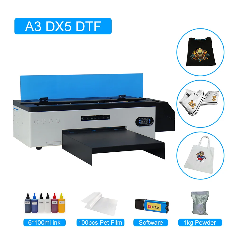 Multifunction DTF Printer A3 T-Shirt Printing Machine impresora DTF A3 Printer For Hoodies Jeans Shoes Caps Direct Transfer Film
Multifunction DTF Printer A3 T-Shirt Printing Machine impresora DTF A3 Printer For Hoodies Jeans Shoes Caps Direct Transfer Film