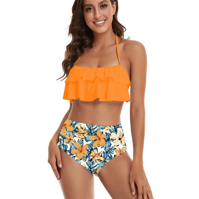 Sexy Ruffle Swimsuit Women XL High Waist Tankini Set Two Piece Bathing Suit Halter Swimwear Beachwear Biquinis Set 2022 New
Sexy Ruffle Swimsuit Women XL High Waist Tankini Set Two Piece Bathing Suit Halter Swimwear Beachwear Biquinis Set 2022 New