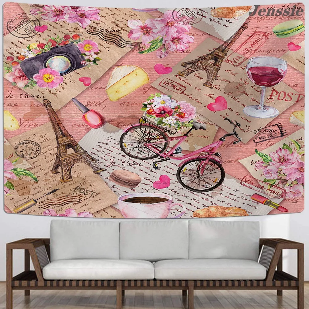 Romantic City Paris Tower Pattern Tapestry Living Room Decoration Pink Cherry Blossom Wall Hanging Tapestry Tablecloth Blanket
Romantic City Paris Tower Pattern Tapestry Living Room Decoration Pink Cherry Blossom Wall Hanging Tapestry Tablecloth Blanket