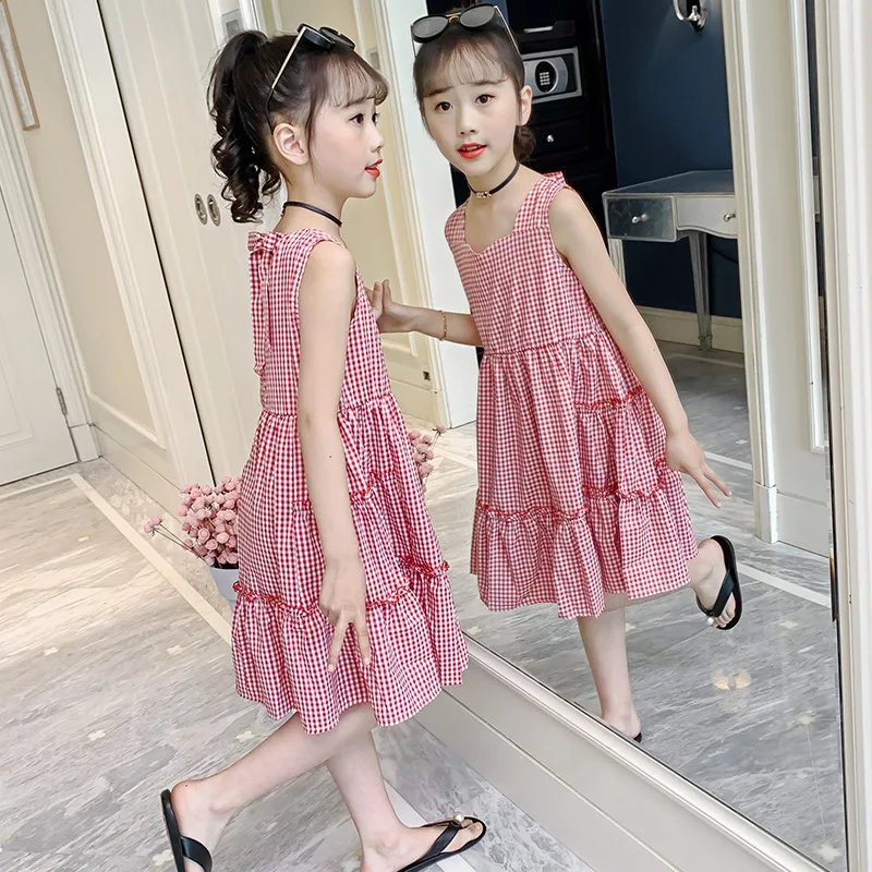 Girls summer plaid dress 2021 new petal collar checkered vest skirt princess dress
Girls summer plaid dress 2021 new petal collar checkered vest skirt princess dress