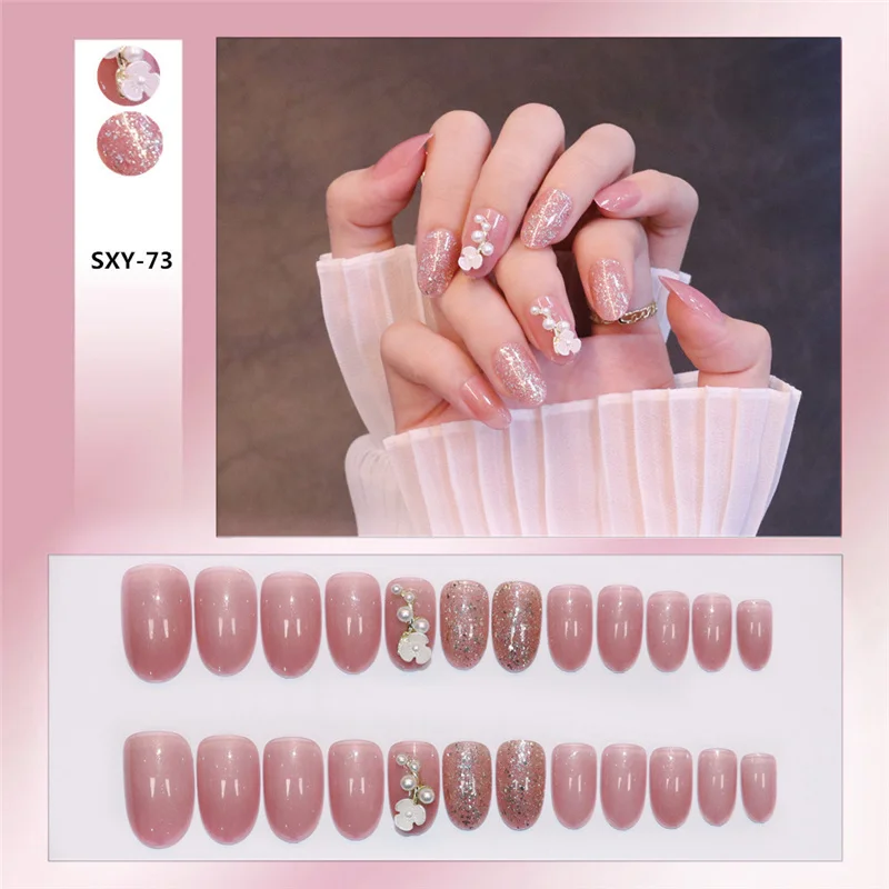 24Pcs Pink 3D Flower Printed Fake Nails With Glue Type Short Paragraph Fashion Manicure DIY Nail Art Decoration For Manicures
24Pcs Pink 3D Flower Printed Fake Nails With Glue Type Short Paragraph Fashion Manicure DIY Nail Art Decoration For Manicures