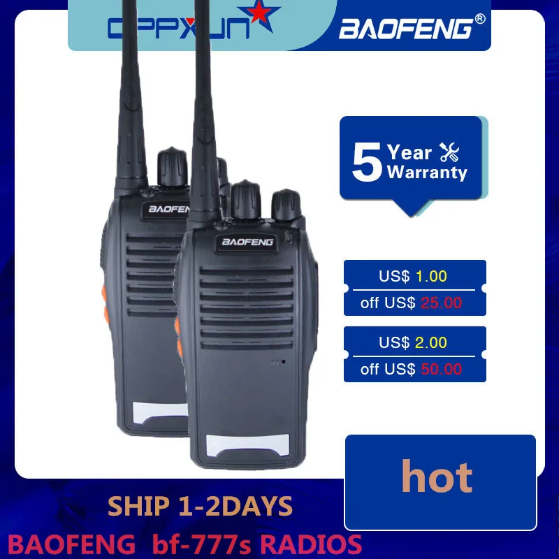 

2pcs BAOFENG BF-777S walkie talkie portable Telsiz's hunting truck driver headset outdoor transceiver Cb ham radio station