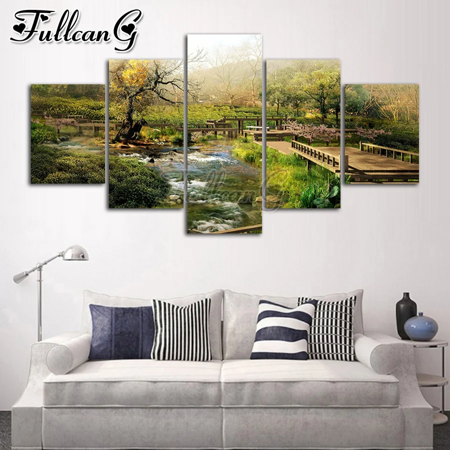 FULLCANG Natural creek scenery 5 piece diy diamond painting full square round drill mosaic embroidery sale decoration FC3069
FULLCANG Natural creek scenery 5 piece diy diamond painting full square round drill mosaic embroidery sale decoration FC3069
