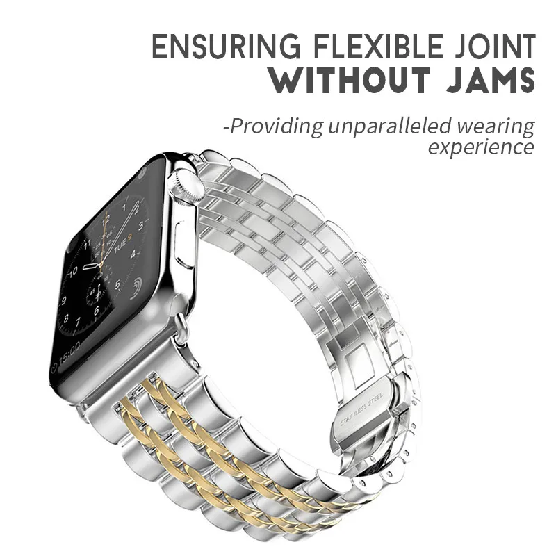 Stainless Steel Strap for Apple Watch Band 38mm 42mm 7 Links Watchband Smart Watch Metal Bracelet for Apple Watch Series 4 3 2 1
Stainless Steel Strap for Apple Watch Band 38mm 42mm 7 Links Watchband Smart Watch Metal Bracelet for Apple Watch Series 4 3 2 1