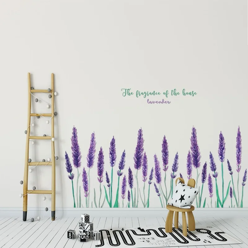 Purple Lavender Wall Sticker Living Room Background Home Decoration Art Decals Romantic Flower Stickers Skirting Line Mural
Purple Lavender Wall Sticker Living Room Background Home Decoration Art Decals Romantic Flower Stickers Skirting Line Mural