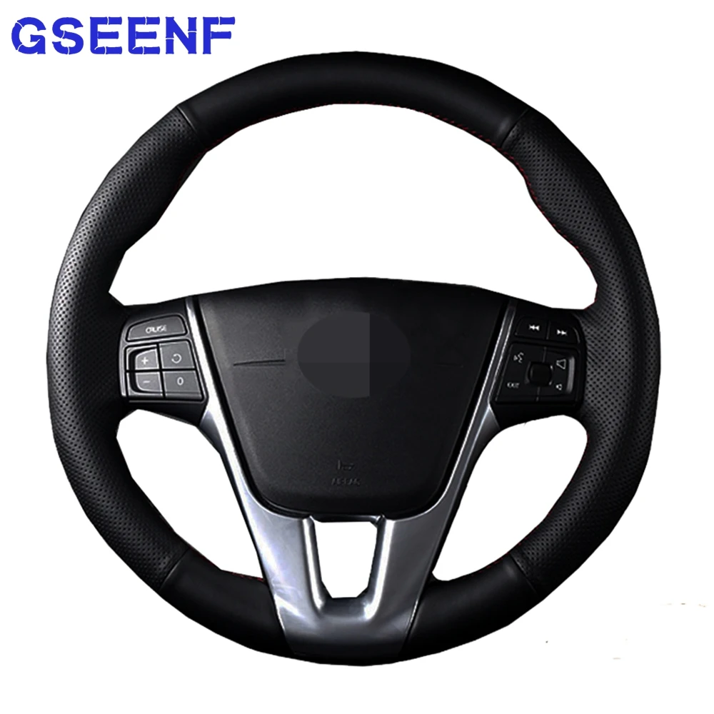 Car Steering Wheel Cover is Handsewing Non-slip Black Genuine Leather For Volvo S60 V40 V60 V70 2014 XC60
Car Steering Wheel Cover is Handsewing Non-slip Black Genuine Leather For Volvo S60 V40 V60 V70 2014 XC60