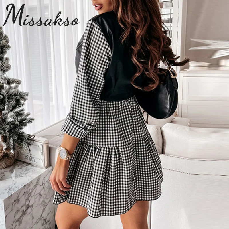 Missakso Black PU Leather Patchwork Shirt Dress Spring Autumn Fashion 2021 Long Sleeve A Line Streetwear Casual Mini Dresses
Missakso Black PU Leather Patchwork Shirt Dress Spring Autumn Fashion 2021 Long Sleeve A Line Streetwear Casual Mini Dresses