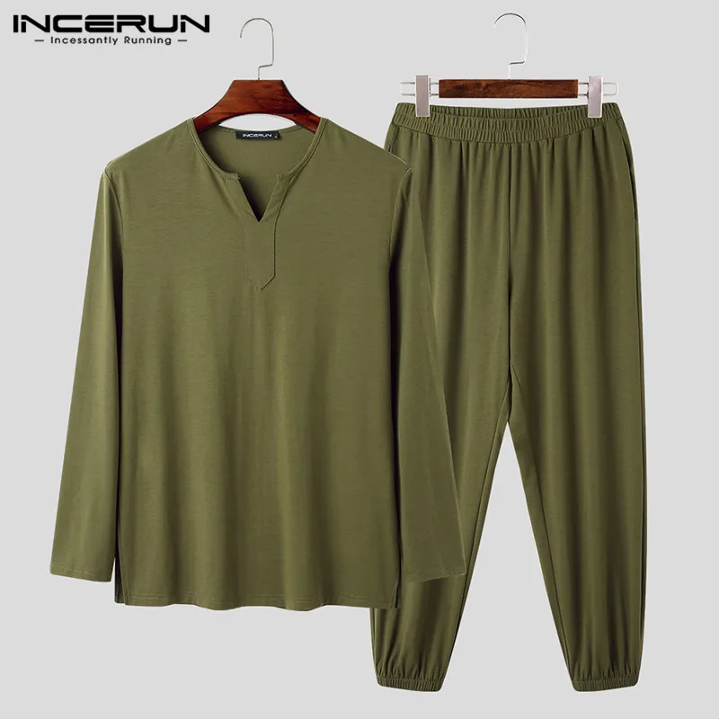 Men Sets Solid 2021 V Neck Long Sleeve T Shirt Casual Loose Pants 2 Pieces Vintage Streetwear Leisure Mens Suits INCERUN S-5XL
Men Sets Solid 2021 V Neck Long Sleeve T Shirt Casual Loose Pants 2 Pieces Vintage Streetwear Leisure Mens Suits INCERUN S-5XL
