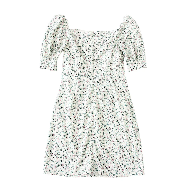 Chiffon Summer New Women's Retro Female Bohemian Tie Floral Print Square Collar Mini Sexy White Dress Puff Sleeve Korean Dress
Chiffon Summer New Women's Retro Female Bohemian Tie Floral Print Square Collar Mini Sexy White Dress Puff Sleeve Korean Dress