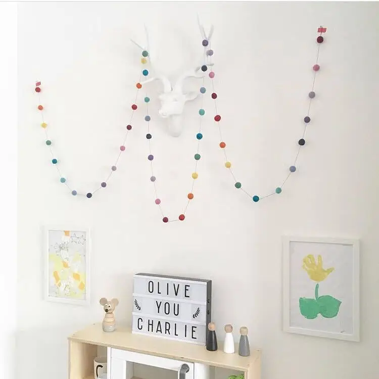 Home Furnishings Children's Room Girls Room Decor Macaron Wool Ball String Ornaments Wind Chimes Party INS Nordic Decoration
Home Furnishings Children's Room Girls Room Decor Macaron Wool Ball String Ornaments Wind Chimes Party INS Nordic Decoration