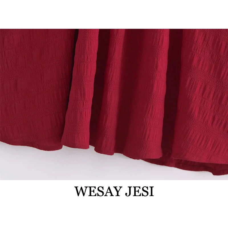 WESAY JESI Women's Clothing 2021 TRAF Dresses Fashion A-Line Puff Sleeves Dress High Elastic Waist Elegant Ladies Party Dress
WESAY JESI Women's Clothing 2021 TRAF Dresses Fashion A-Line Puff Sleeves Dress High Elastic Waist Elegant Ladies Party Dress