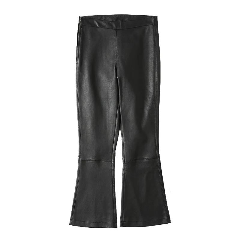 JCHB 2021 High Waist Trousers for Women 100% Sheepskin Leather Pants Female Black Flare Pants Spring Pantalones De Mujer Pph408
JCHB 2021 High Waist Trousers for Women 100% Sheepskin Leather Pants Female Black Flare Pants Spring Pantalones De Mujer Pph408