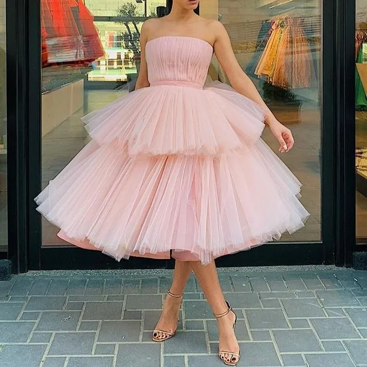 Simple Pink Short Prom Dresses Layered Tulle Puffy Ball Gown Strapless Evening Pageant Event Skirts For Women Summer
Simple Pink Short Prom Dresses Layered Tulle Puffy Ball Gown Strapless Evening Pageant Event Skirts For Women Summer