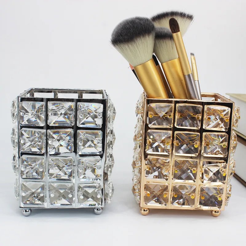 Squar Metal Crystal Organizer Storage Makeup Eyebrow pencil comb Pen Holder home office Desktop Decorative gift for woman
Squar Metal Crystal Organizer Storage Makeup Eyebrow pencil comb Pen Holder home office Desktop Decorative gift for woman
