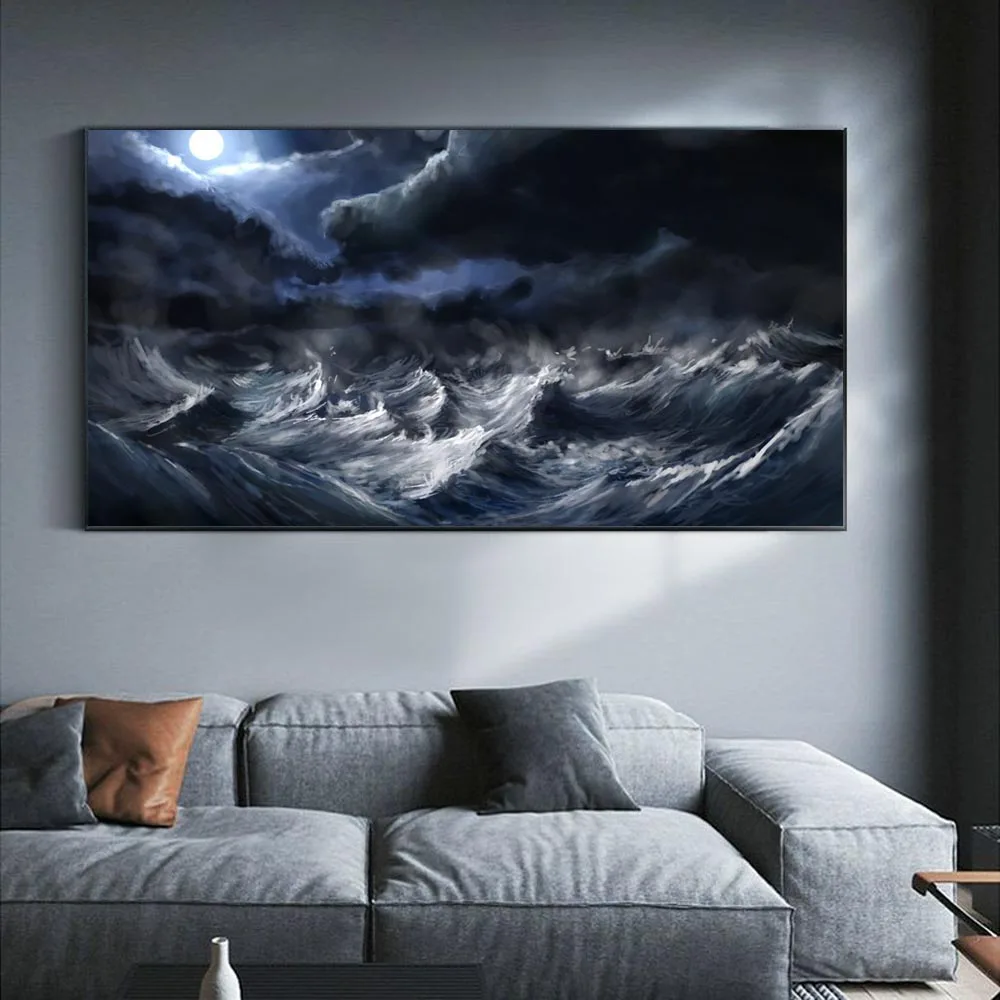 Landscape oil painting night wave abstract art canvas painting living room corridor office home decoration mural
Landscape oil painting night wave abstract art canvas painting living room corridor office home decoration mural