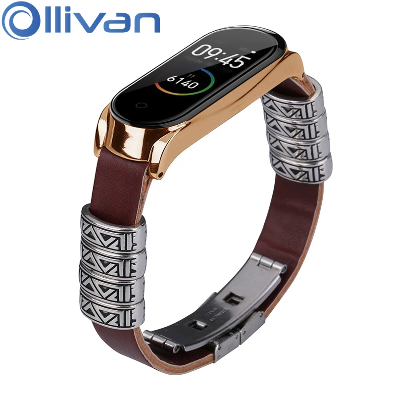 3d ремешок OLLIVAN из нержавеющей стали металлический для Xiaomi Mi Band 4 на запястье