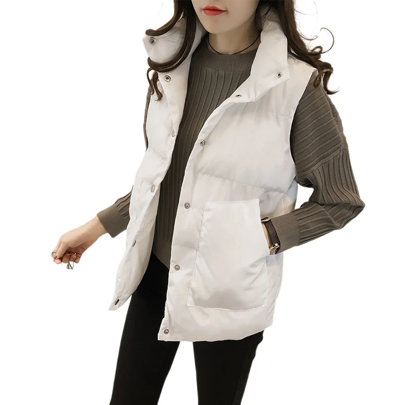 #0429 Spring Autumn Sleeveless Jacket Women Short Vest Coat Female Slim Down Cotton Vest Waistcoat Femme Solid Color Size S-4XL
#0429 Spring Autumn Sleeveless Jacket Women Short Vest Coat Female Slim Down Cotton Vest Waistcoat Femme Solid Color Size S-4XL