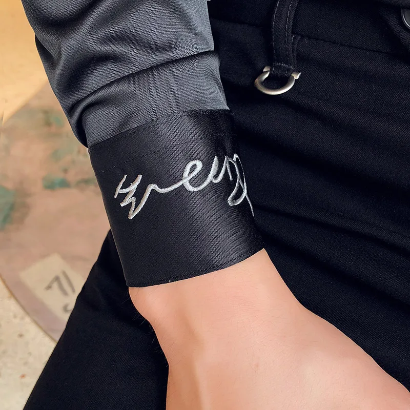 Neckline Embroidery Mens Shirts Long Sleeve Casual Slim Fit Men Dress Shirts Solid Color Formal Business Social Clothing Blouse
Neckline Embroidery Mens Shirts Long Sleeve Casual Slim Fit Men Dress Shirts Solid Color Formal Business Social Clothing Blouse