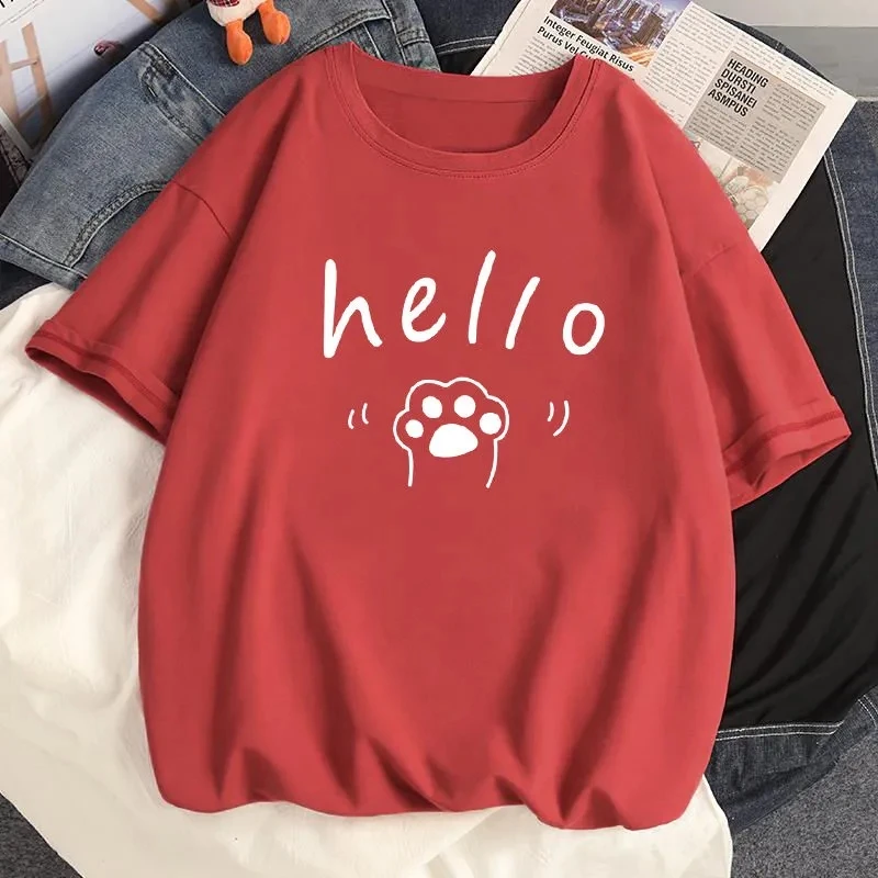 2022 Summer Harajuku Clothing y2k Anime Cute Kawaii Cat Paw Print Short Sleeved T Shirt Tops Ulzzang Fashion Loose T-shirt Women
2022 Summer Harajuku Clothing y2k Anime Cute Kawaii Cat Paw Print Short Sleeved T Shirt Tops Ulzzang Fashion Loose T-shirt Women