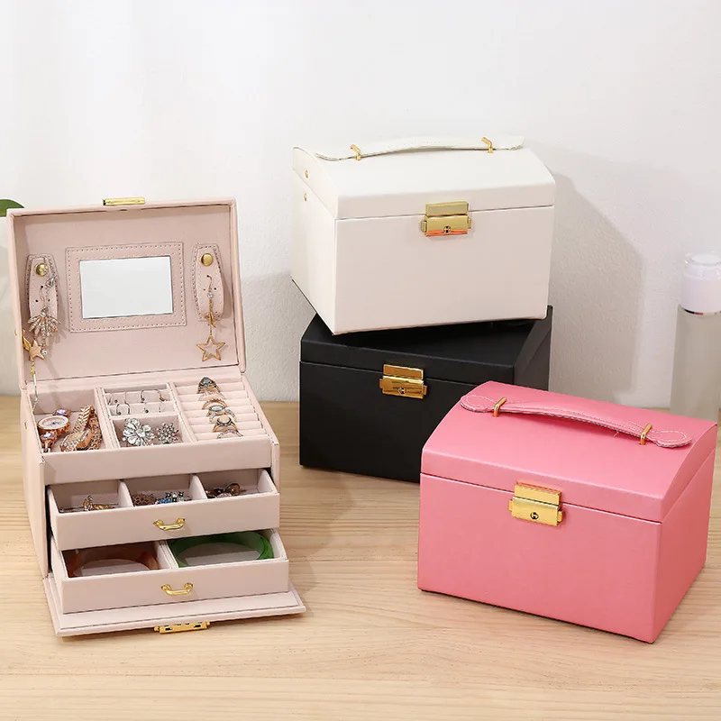 2021 New Three Layer Leather Jewelry Boxes And Packaging Wholesale Double Drawer Large Space Portable Jewelry Holder Storage Box
2021 New Three Layer Leather Jewelry Boxes And Packaging Wholesale Double Drawer Large Space Portable Jewelry Holder Storage Box