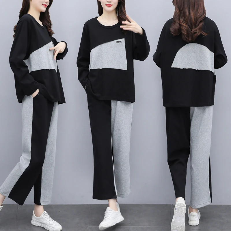 Повседневная 4xl размера плюс женская одежда свободный комплект из 2 предметов осенний топ и брюки Тонкий спортивный костюм для женщин
Повседневная 4xl размера плюс женская одежда свободный комплект из 2 предметов осенний топ и брюки Тонкий спортивный костюм для женщин