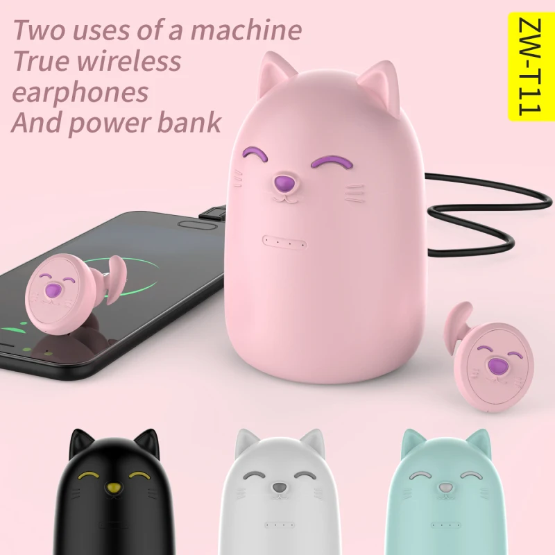 Wireless Bluetooth 5.0 Headphones TWS Earphones Cute Cartoon Power Bank Headset 3D Heavy Bass Noise Reduction Earbuds With MIcr
Wireless Bluetooth 5.0 Headphones TWS Earphones Cute Cartoon Power Bank Headset 3D Heavy Bass Noise Reduction Earbuds With MIcr