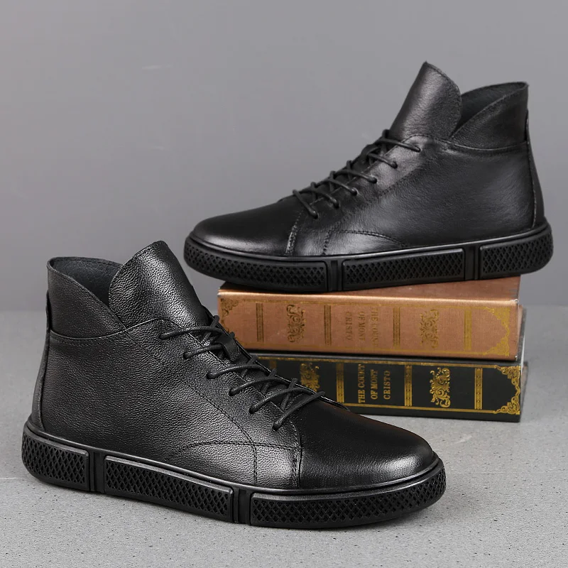 2019 Winter and Autumn Solid Color High Men's Casual Boots with Genuine Leather Outdoor Men's Boots Plus Velvet Warm Non-slip
2019 Winter and Autumn Solid Color High Men's Casual Boots with Genuine Leather Outdoor Men's Boots Plus Velvet Warm Non-slip