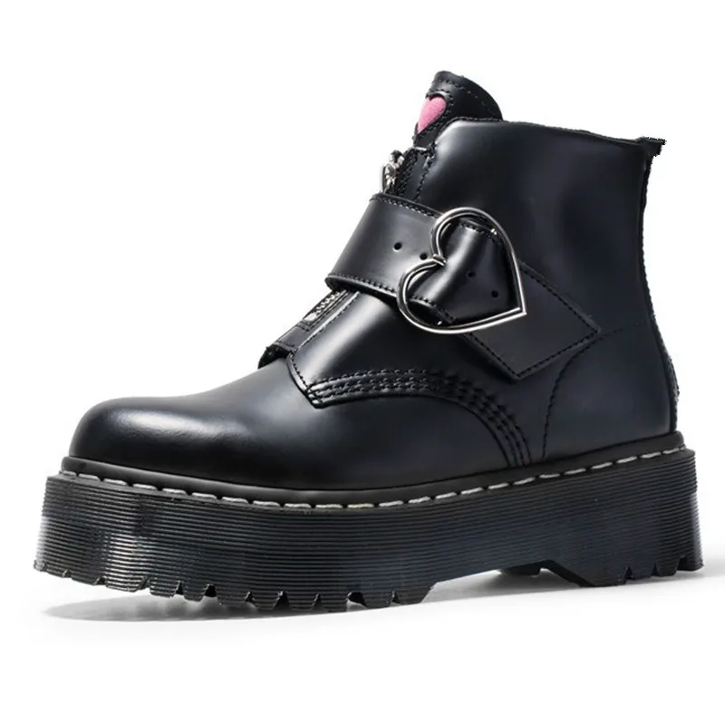 Women Buckle Genuine Leather Ankle Boots Fashion Zipper Platform Thick Heel Botas Street Biker Motorcycle Boots High Top Shoes
Women Buckle Genuine Leather Ankle Boots Fashion Zipper Platform Thick Heel Botas Street Biker Motorcycle Boots High Top Shoes