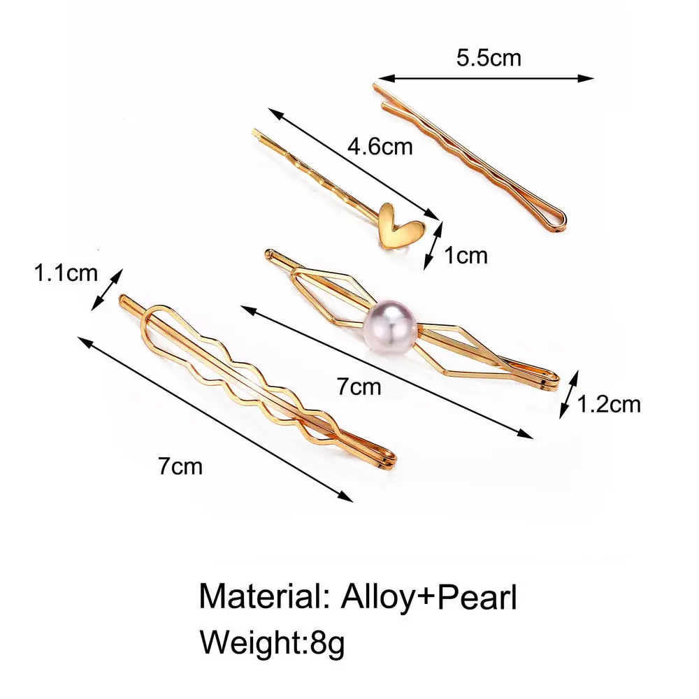 Fashion Geometric Pearl Hair Clips Set Sweet Gold Alloy Metal Hairpin for Women Girls Barrette Hair Styling Accessories Headwear
Fashion Geometric Pearl Hair Clips Set Sweet Gold Alloy Metal Hairpin for Women Girls Barrette Hair Styling Accessories Headwear