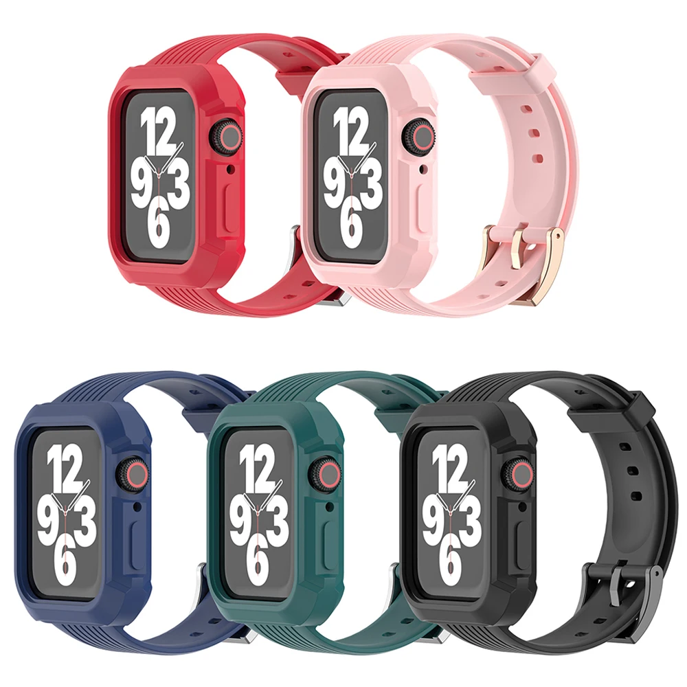 Integrated Case+Strap for Apple watch 6 band 44mm 40mm 42mm 38mm silicone Belt watchband bracelet iwatch series 3 4 5 6 SE Strap
Integrated Case+Strap for Apple watch 6 band 44mm 40mm 42mm 38mm silicone Belt watchband bracelet iwatch series 3 4 5 6 SE Strap