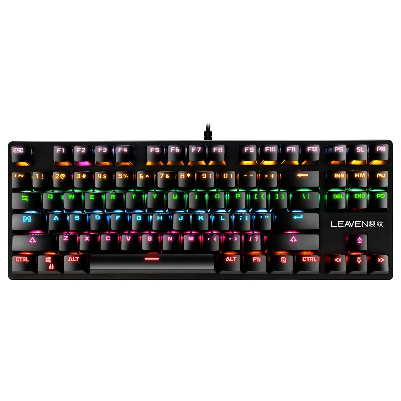 

87 Key Green axis K550 Mechanical USB Keyboard Colorful Led Illuminated Backlit Gaming Keyboard for Win XP 7/8/10