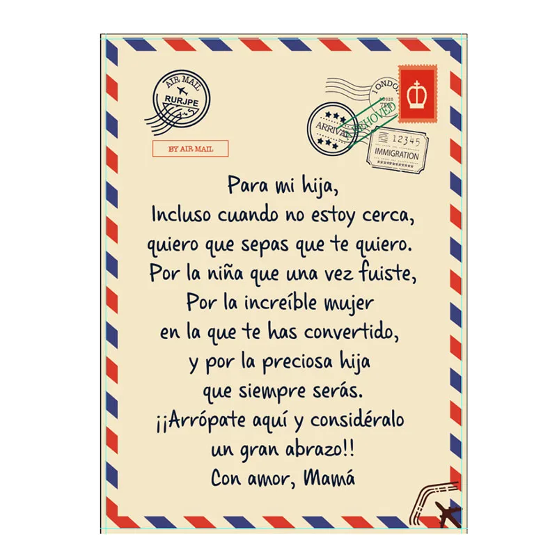Spanish Flannel Blanket Envelope Letter Blanket Mom To Daughter/Son Letter Quilt Express Love New Year Gifts Blankets for Beds
Spanish Flannel Blanket Envelope Letter Blanket Mom To Daughter/Son Letter Quilt Express Love New Year Gifts Blankets for Beds