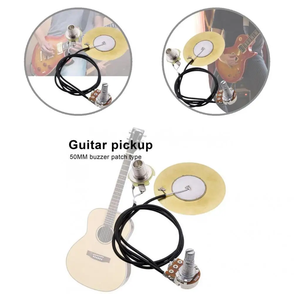 

High Quality Guitar Transducer Pickup Non-Soldering Long Lifespan Disc Piezo Pickup Guitar Pickup 1 Set