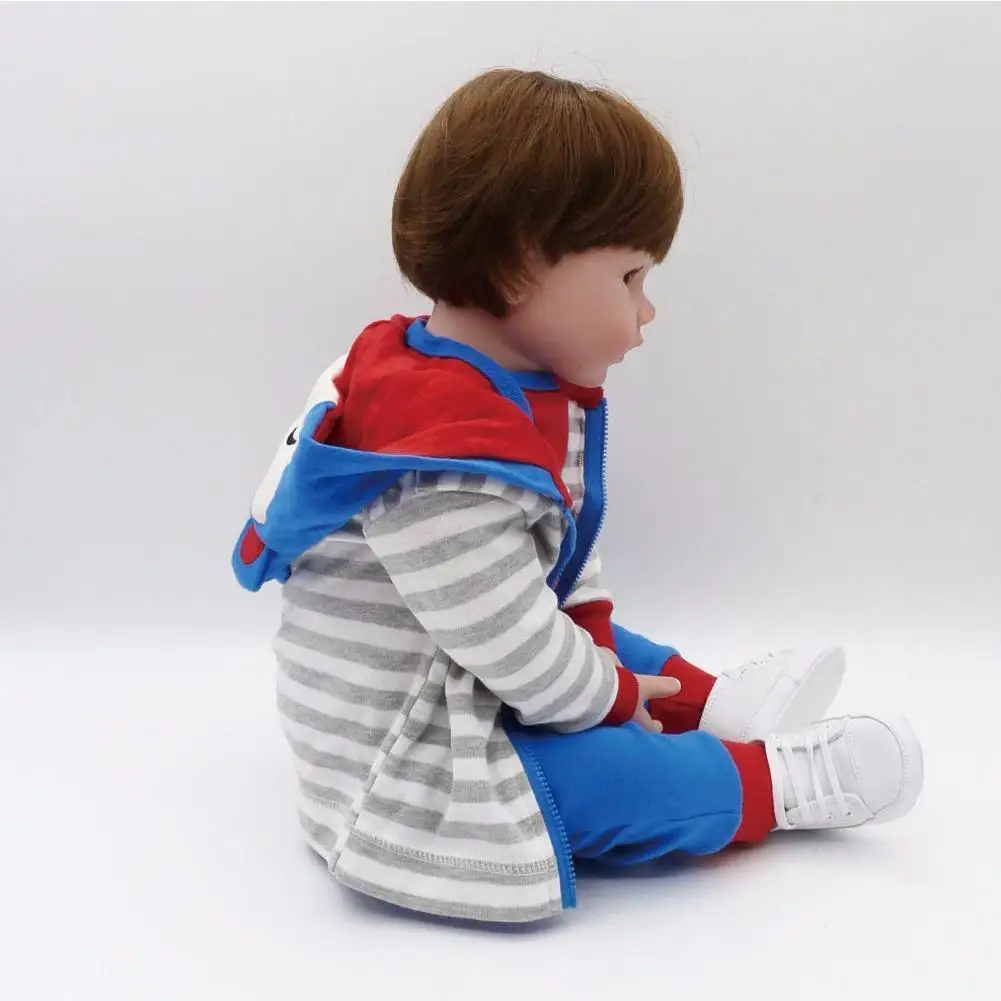 Gray-white striped monkey-20 inches cloth body 
Gray-white striped monkey-20 inches cloth body