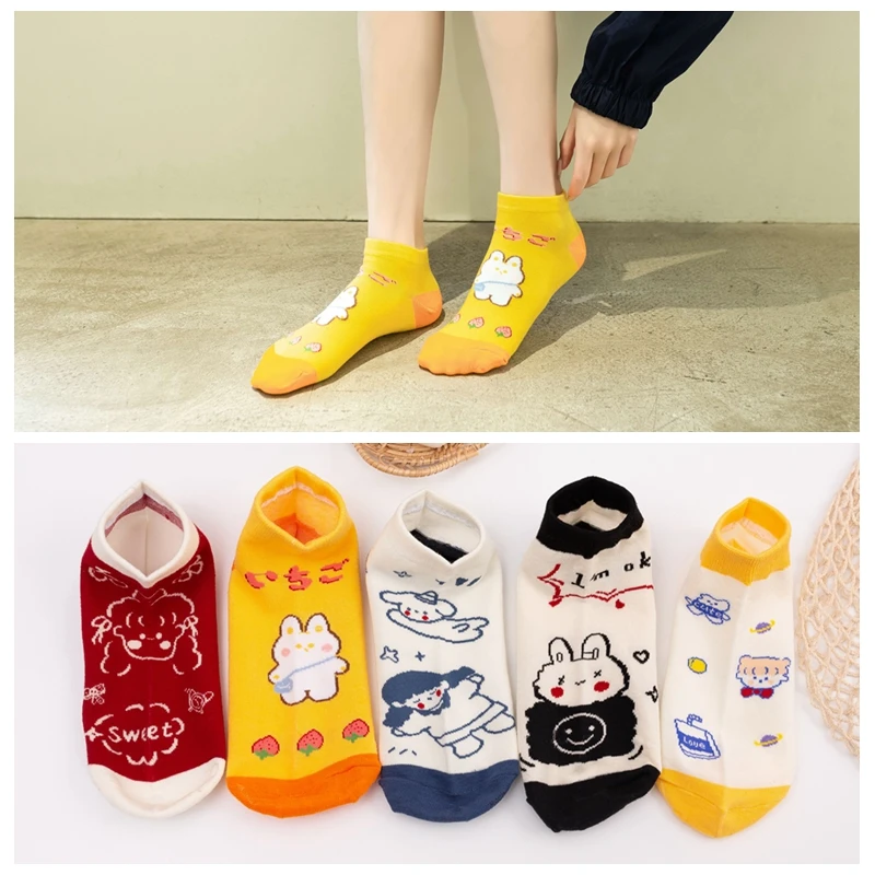 Japanese Harajuku Cartoons Kawaii Woman Socks Girls Avatar Cute Cotton with Sweet Rabbit Funny Ankle Short Socks Women Skarpetki
Japanese Harajuku Cartoons Kawaii Woman Socks Girls Avatar Cute Cotton with Sweet Rabbit Funny Ankle Short Socks Women Skarpetki