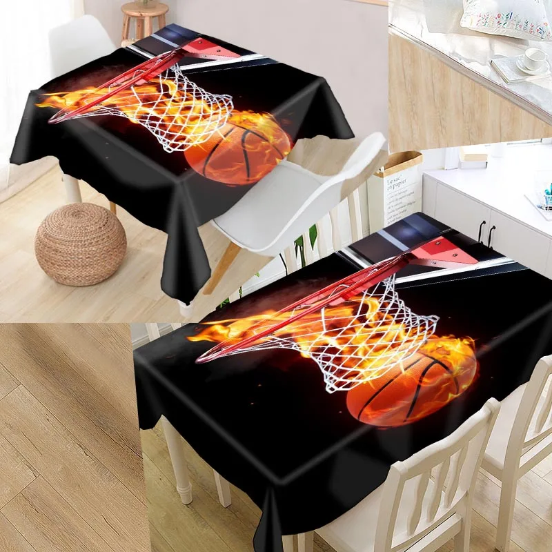 Baketball Custom Table Cloth Oxford Fabric Rectangular Waterproof Oilproof Table Cover Family Party Tablecloth 
Baketball Custom Table Cloth Oxford Fabric Rectangular Waterproof Oilproof Table Cover Family Party Tablecloth