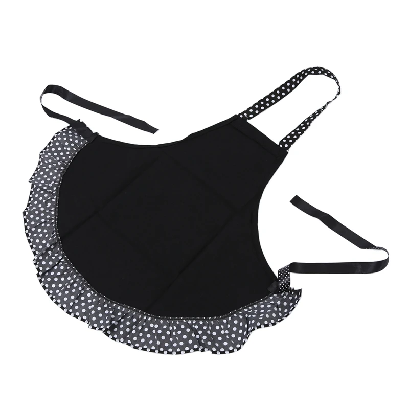 

Fashion-Lovely Cotton Polka Dot Pattern Working Chefs Kitchen Cooking Cook Women's Bib Apron with Bowknots Pockets Design Great