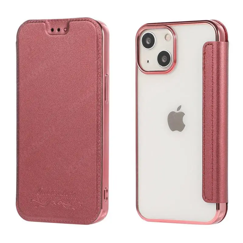 Роскошный кожаный флип-кошелек чехол для iPhone 14 13 12 11 Pro Max Mini XS X 8 7 Plus XR Прозрачный