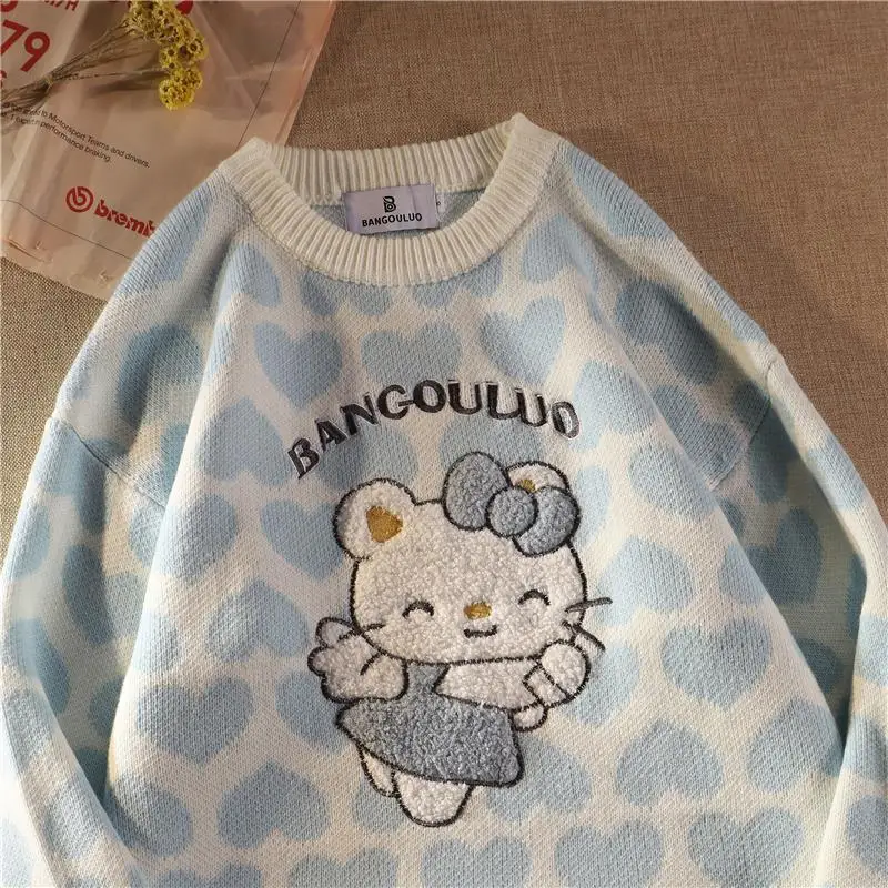High Quality Cartoon Cat Embroidery Sweet Girl Fashion Sweater Aesthetic Womens Winter Sweaters O-neck Loose 2021 Teens Clothes
High Quality Cartoon Cat Embroidery Sweet Girl Fashion Sweater Aesthetic Womens Winter Sweaters O-neck Loose 2021 Teens Clothes