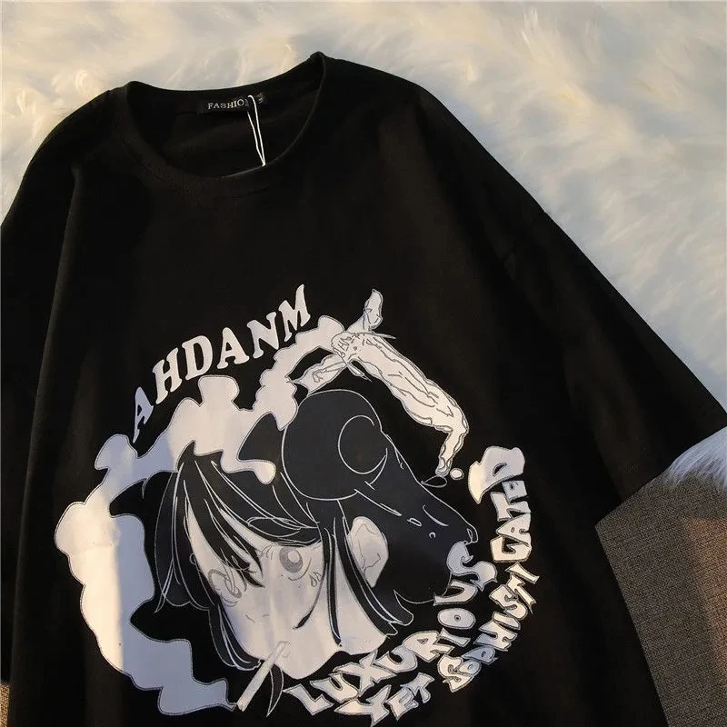 Japanese street park two-dimensional girl print Harajuku short-sleeved top women oversize T-shirt casual loose round neck Y2K
Japanese street park two-dimensional girl print Harajuku short-sleeved top women oversize T-shirt casual loose round neck Y2K