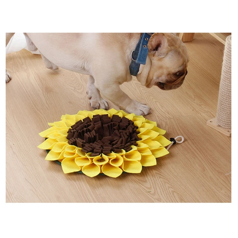 

Pet Dog Snuffle Mat Nose Smell Training Sniffing Pad Slow Feeding Bowl Food Dispenser Carpet Relieve Stress Sunflower Puzzle Toy