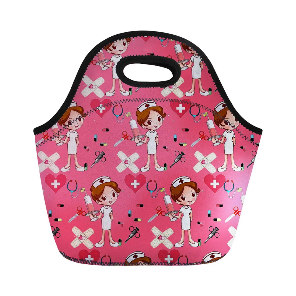 Сумка для ланча Женская, из неопрена, с принтом медсестры 
Сумка для ланча Женская, из неопрена, с принтом медсестры
