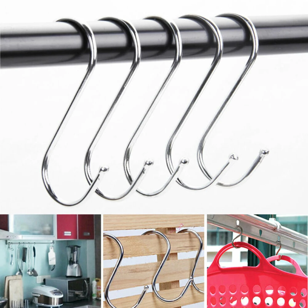 10Pcs S Shape Stainless Steel Double Storage Hook Purse Hook for Bathroom Kitchen Wall and Door Organizer Accessories
10Pcs S Shape Stainless Steel Double Storage Hook Purse Hook for Bathroom Kitchen Wall and Door Organizer Accessories