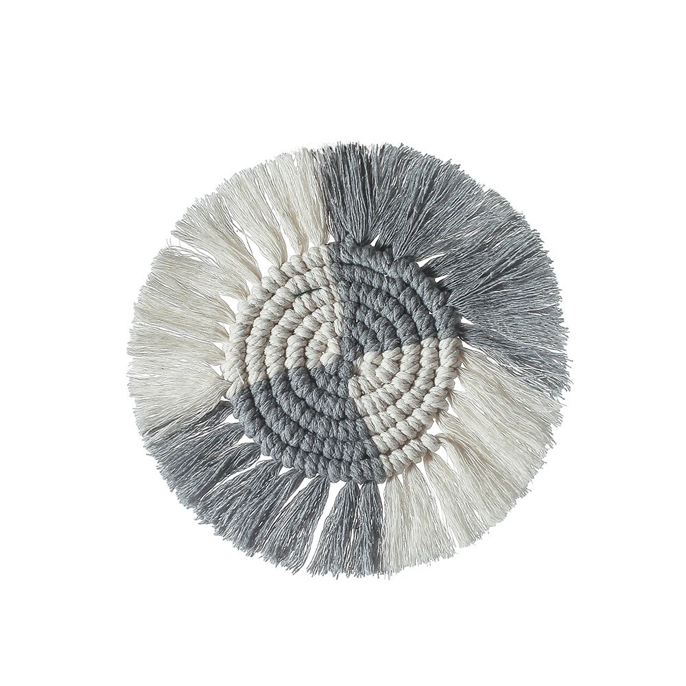 Nordic Cotton Handwoven Macrame Coasters Cotton Rope Braided Placemats Cup Pad Table Decor Heat Resistant Table Mat Cup 
Nordic Cotton Handwoven Macrame Coasters Cotton Rope Braided Placemats Cup Pad Table Decor Heat Resistant Table Mat Cup