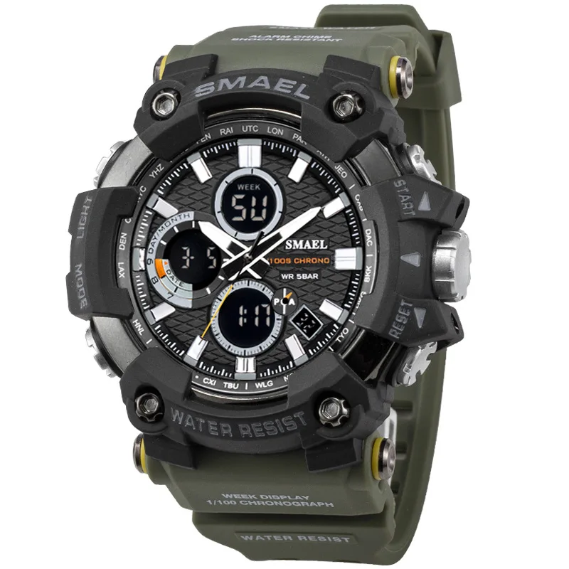 SMAEL 1802 спортивные мужские часы Лидирующий бренд Роскошные военные кварцевые