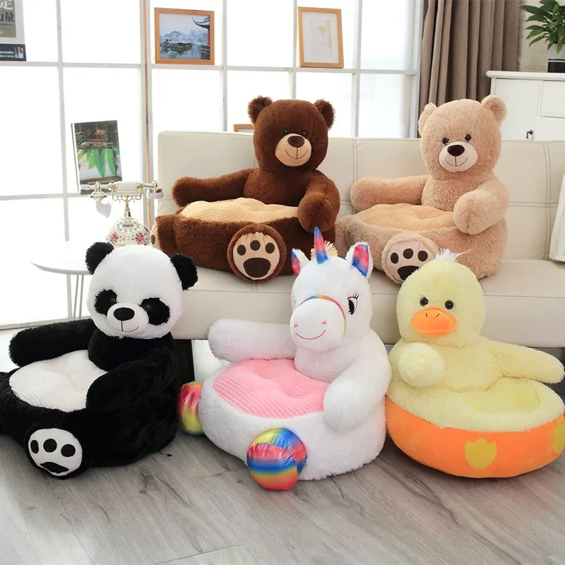 Cartoon Lovely Teddy Bear Panda Unicorn Duck Kids Sofa Chair Plush Toys Seat Baby Nest Sleeping Bed Adult Pillow Stuffed Cushion | Игрушки и